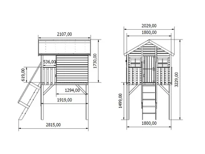Produktbild von Stelzenhaus Big House KDI inkl. Rutsche gelb