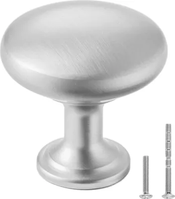 Image de Boutons de meubles - Boutons d'armoires et de tiroirs Lot de 25 28 mm - Alliage de zinc massif - Avec vis - Pour cuisine et salle de bain - Nickel