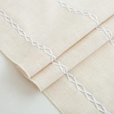 Produktbild von Beige Polyester Tischüberzug landhausstil 160 x 32 cm