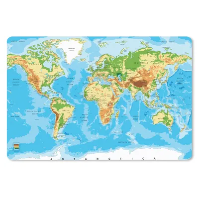 Produktbild von MuchoWow® Schreibtischunterlage Weltkarte - Atlas - Farben - Kinder - Jungen - Mädchen 60x40 cm - XXL Mauspad - Großes Mauspad