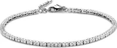 Produktbild von New Bling 9NB-0619 Zilveren Armband - Dames - Tennisarmband - Zirkonia - 2,5 mm - Rhodium - 15,5 + 3 cm - Zilver