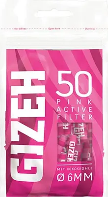 Image de GIZEH Pink Active Filtre 6mm 50 pièces