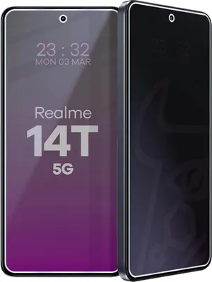 Produktbild von Hybridglas mit Privatschutzfilter für Realme 14T 5G, Bizon Glass Mule Shadow, Matt