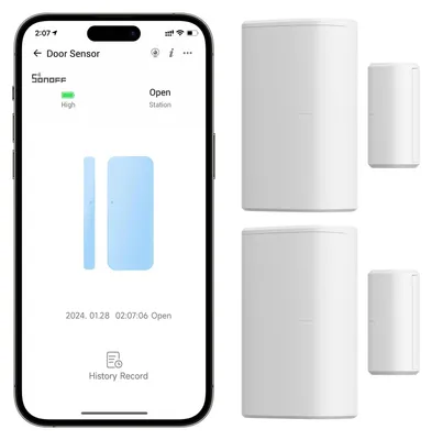 Obrázok produktu pre SONOFF SNZB-04P, Zigbee senzor dverí a okien, inteligentný senzor dverí/okien, systém alarmu. Vyžaduje Zigbee hub. Inteligentný senzor dverí/okien kompatibilný s Alexa a Google Assistant (balenie po 2 kusy)
