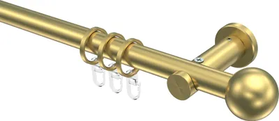 Produktbild von Interdeco Gardinenstange / Vorhangstange Messing-Optik, Typ Platon Luino (Kugel), 20 mm Ø 1-läufig, 100 cm