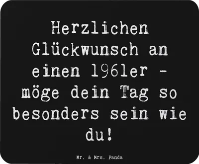 Produktbild von Mr. & Mrs. Panda Mousepad Spruch 1961 Geburtstag - Schwarz - Geschenk, notebook mauspad, liebevoller, mousematte, besonderer Tag, Alter, Feier, Happy Birthday, Mouse Pad