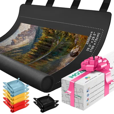 Zdjęcie produktu dla Omgoods - Puzzle Rolmat z pojemnikiem, idealne do układania puzzli do 2000 elementów