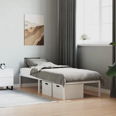 Produktbild von Möbel Bettgestell Metall Weiß 80x200 cm - Klassische Betten 373664