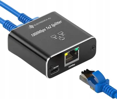 Obrázek produktu pro Rozbočovač mini Switch splitter LAN Ethernet RJ45 2xRJ45 1000M 1GB