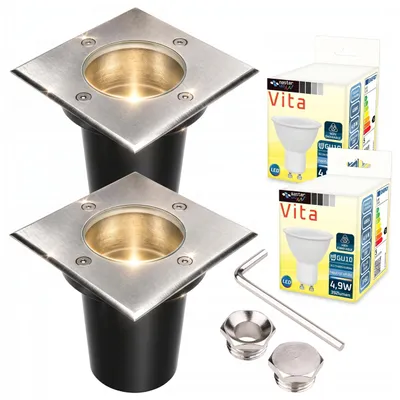 Obrázek produktu pro Sada dvou vestavných bodových svítidel MasterLED, patice GU10, stupeň krytí IP67, včetně LED žárovek o výkonu 10W, barvě světla 4000K