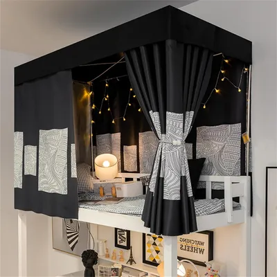 Productafbeelding van Verduisteringsgordijn Stapelbed - Bedgordijn Hut - Privacy Creëren - Zacht Polyester Materiaal - 12 x 2 m - Abstract