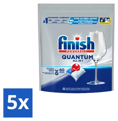 Produktbild von 5 x Finish Quantum All in 1 Geschirrspültabs - Vorteilspackung - 5 Stücke
