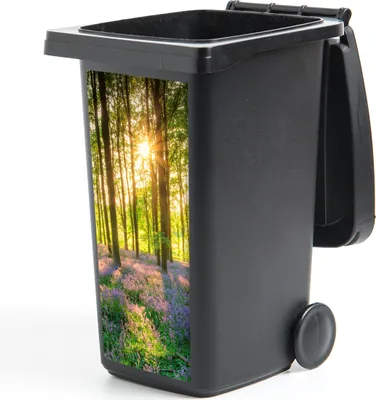 Produktbild von MuchoWow® Mülltonnenaufkleber Frühling - Wald - Sonne 44x98 cm - Containeraufkleber - Aufkleber - Mülltonnen-Aufkleber