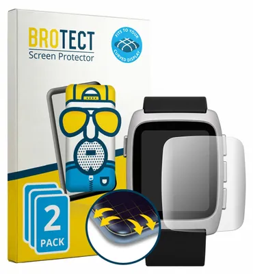 Produktbild von 2x BROTECT Fullscreen Schutzfolie für Pebble Time 2 2026 Displayschutz Folie Fullcover Matt Entspiegelungsfolie