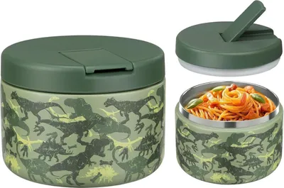 Produktbild von Thermobehälter für Essen 560ml Edelstahl Warmhaltebehälter Kinder auslaufsicher Lunchbehälter Grün