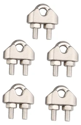 5 Stück Edelstahl-Seilklemmen für 3 mm Drahtseil