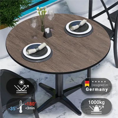 Produktbild von COMPACT | Gastro HPL Tischplatte | Ø 70 cm | Light Wenge | Rund | Gastro HPL Tischplatte