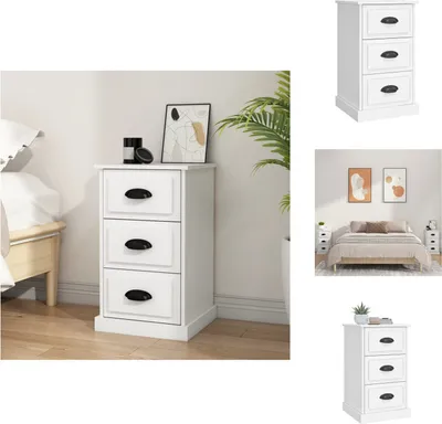 Zdjęcie produktu dla vidaXL Stolik nocny biały 39x39x67 cm materiał drewnopochodny - Stoliki nocne