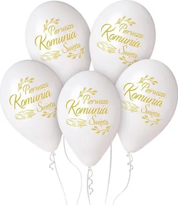 Produktbild von Premium-Ballons Helium Erste Kommunion 32cm 5 Stück (Party - Ballons)