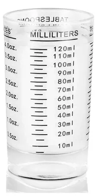 Produktbild von Glas Messbecher mit Waage 120ml Schwarz Küche Bar Espresso Cocktail Tequila Wodka