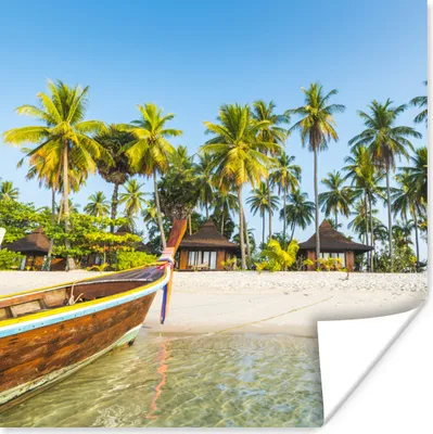 Produktbild von MuchoWow® Poster Strand - Kajak - Sommer 75x75 cm - Wand Dekoration
