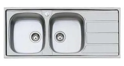 Immagine prodotto di Foster Lavello Inox 2 Vasche Sgocciolatoio Sinistro Acciaio AISI 304 116x50 cm