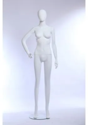 Productafbeelding van Eurotondisplay GM3-B, witte gelakte, abstracte, vrouwelijke etalagepop, afneembaar hoofd, mannequin