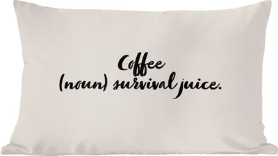 Produktbild von MuchoWow® Zierkissen Sofakissen Wohnzimmer Dekokissen 60x40 cm Definition Kaffee - Kaffee (Substantiv) - Überlebenssaft - Wörterbuch - Zitate - Sprichwörter - Kopfkissen - Polster mit Foto