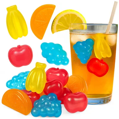 Eiswürfel in Fruchtform, 14 Stück, bunt, wiederverwendbar, für Getränke