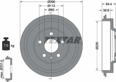 Produktbild von Bremstrommel TEXTAR 94039300