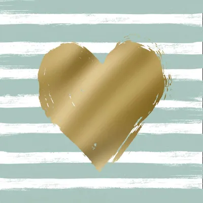 Produktbild von Servietten 33x33 cm - Heart & Stripes eucalyptus