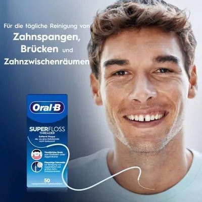 Immagine prodotto di Confezione multipla da 12 fili interdentali Oral-B Superfloss, rimuove la placca e il tartaro - 50 fili