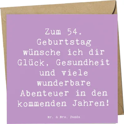 Produktbild von Mr. & Mrs. Panda Deluxe Karte Spruch 54. Geburtstag - Lavendeltraum - Geschenk, Glückwünsche, doppelkarte, faltkarte, Happy Birthday, Lebensjahr, Geburtstagserinnerungen