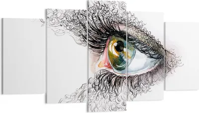 Produktbild von Bild auf Leinwand - Leinwandbild - Auge Menschliches Illustration Erwachsenen- - 160x85cm - Wand Bild - Wanddeko - Leinwanddruck - Bilder - Kunstdruck - Leinwand bilder - Wandkunst - EA160x85-3002