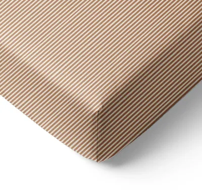 Produktbild von Petite Amélie Spannbettlaken Gestreift - 80x160 cm - Beige und Karamell