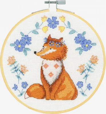 Produktbild von DMC Kreuzstich Set mit Stickrahmen "Märchen-Fuchs", Zählmuster, diam.18ccm