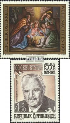 Produktbild von Briefmarken Österreich 1991 Mi 2046,2047 (kompl.Ausgaben) postfrisch Sondermarken