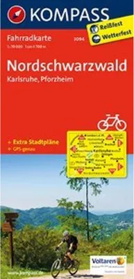 Obrázok produktu pre KOMPASS Fahrradkarte 3094 Nordschwarzwald - Karlsruhe - Pforzheim 1:70.000
