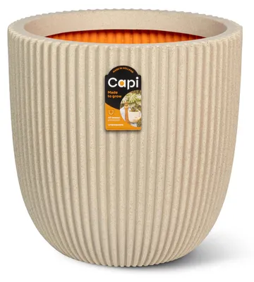 Produktbild von Capi Europe - Blumentopf kugel Groove NL - Kiesel - 54x52 - KGVPE935