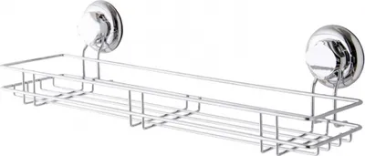 Image de support de stockage avec ventouse 45,5 x 14 x 12 cm acier argenté