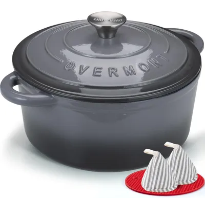 Obrázok produktu pre Overmont – hrniec z liateho železa s smaltovaným povrchom, objem 28 cm, vhodný do rúry – s