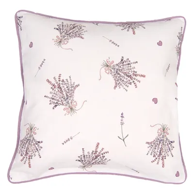 Produktbild von Clayre & Eef Kissenbezug 40x40 cm Violett Weiß Baumwolle Lavendel
