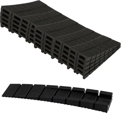 Produktbild von Möbelkeile, Ausgleichskeile aus Kunststoff, Keile Kunststoff, 50 Stück Möbel Nivellierunterlagen, Geeignet zum Nivellieren von Möbeln, Geräten, Schränken, Werkbänken, Türen, Fenstern, Schwarz