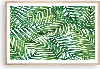 Produktbild von Gerahmtes Poster - Rahmen in heller Eiche - Palme Blatt grün - 91,5x61 cm - Wand Bild - Wanddeko - Wandbilder - Kunstposter - Wandposter - Bilderrahmen - Bilder - Kunstdruck - Wandbild P2NAA91x61-3777