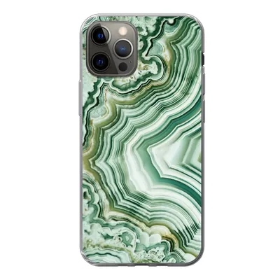 Produktbild von MuchoWow® Handyhülle Schutzhülle Hülle für iPhone 12 Pro Natursteine - Grün - Gesteine und Mineralien Silikon Softcase Handy Hülle - Abdeckung
