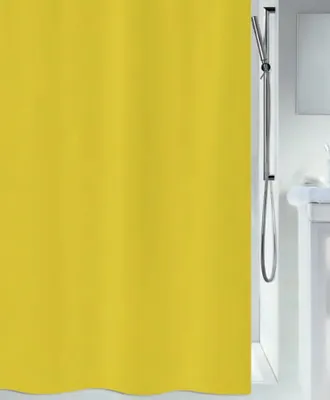 Immagine prodotto di Tenda da doccia antimuffa Spirella - antibatterica, lavabile, impermeabile - poliestere, "Primo" 180x180 cm giallo