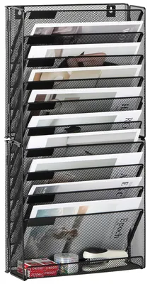 Productafbeelding van Solidchoice - 10-Tier Wandmap Organizer voor A4 Papier, Zwart