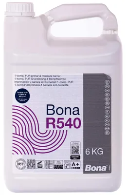 Produktbild von Bona R 540 1K-PUR Reaktionsharzvorstrich 6 kg – Grundierung und Feuchtigkeitssperre für Parkettklebstoffe, transparent braun