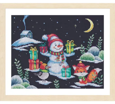 Produktbild von Vervaco Kreuzstich Stickpackung "Schneespaß", Zählmuster, 27x21cm