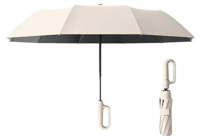 Zdjęcie produktu dla Parasol, odporny na wiatr, ochrona przed promieniowaniem UV, metalowa konstrukcja, rozdzielczość 8K, kolor beżowy, wysokość 125 cm